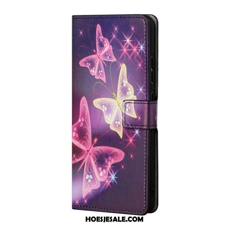 Folio-hoesje voor Samsung Galaxy S22 Plus 5G Vlinders En Bloemen