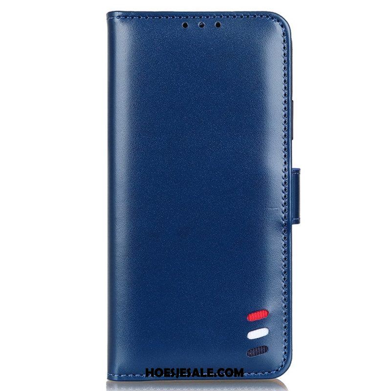 Folio-hoesje voor Samsung Galaxy S22 Ultra 5G Driekleurig Leereffect