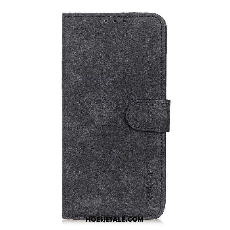 Folio-hoesje voor Samsung Galaxy S22 Ultra 5G Khazneh Vintage Leereffect