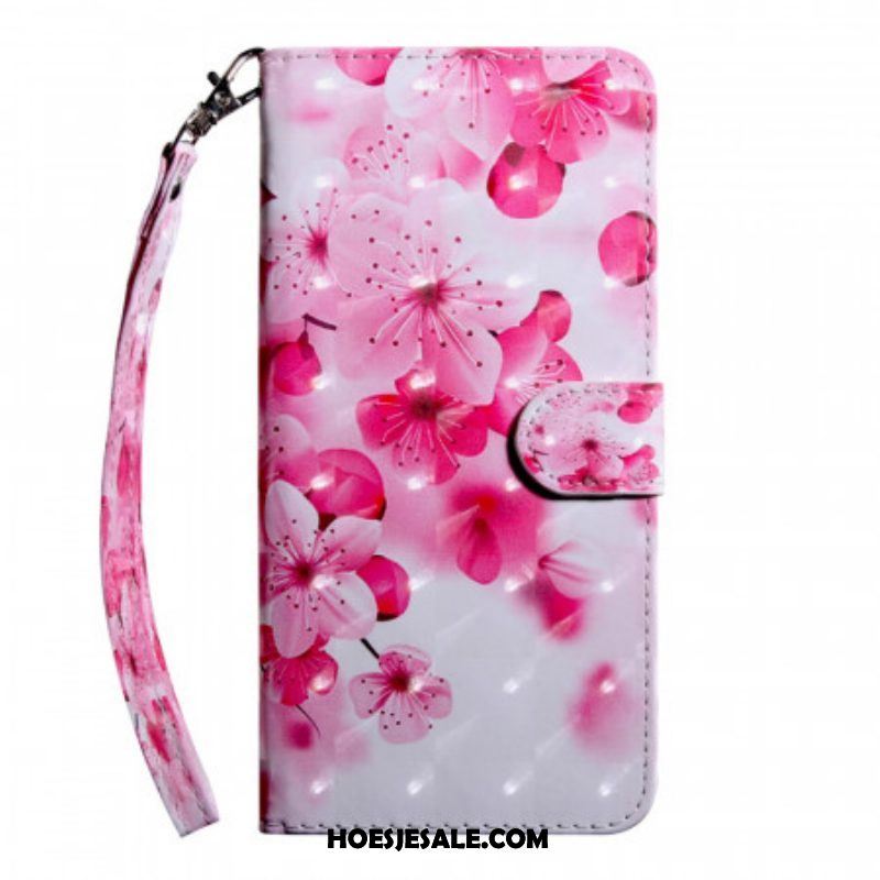 Folio-hoesje voor Samsung Galaxy S22 Ultra 5G Roze Bloemen