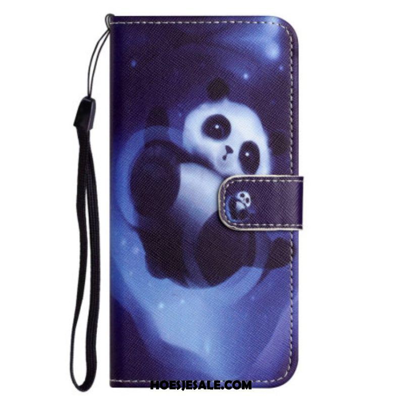 Folio-hoesje voor Samsung Galaxy S23 5G Met Ketting Strakke Panda