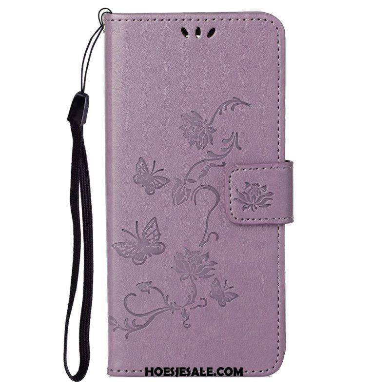 Folio-hoesje voor Samsung Galaxy S23 5G Vlinders En Bloemen