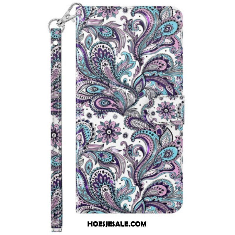 Folio-hoesje voor Samsung Galaxy S23 Plus 5G Met Ketting Paisley-patroon Met Bandjes