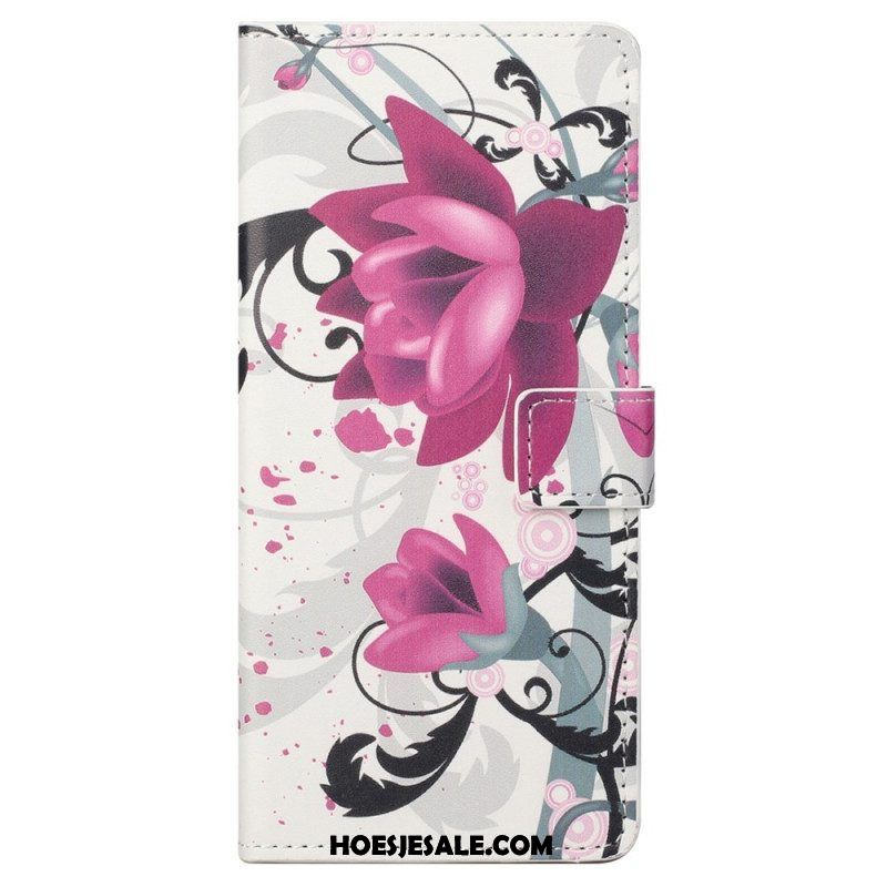 Folio-hoesje voor Samsung Galaxy S23 Plus 5G Tropische Bloemen