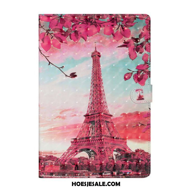 Folio-hoesje voor Samsung Galaxy Tab S8 Plus / Tab S7 Plus Bloemen Eiffeltoren