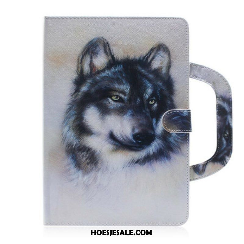 Folio-hoesje voor Samsung Galaxy Tab S8 / Tab S7 Wolf Met Handvat