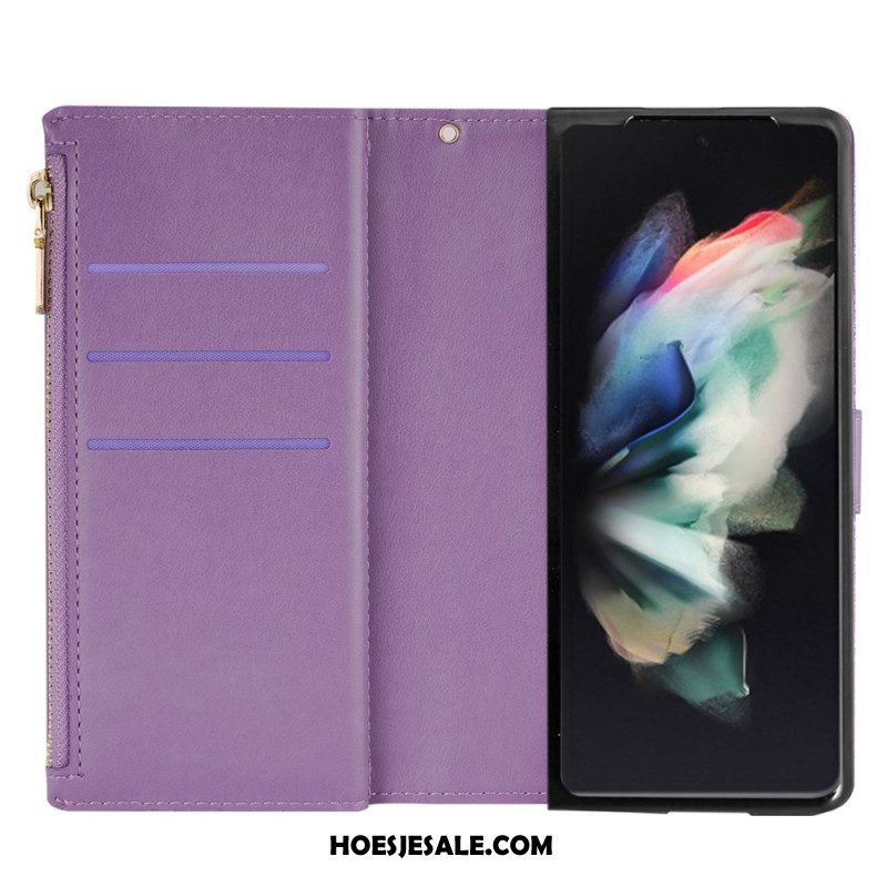 Folio-hoesje voor Samsung Galaxy Z Fold 4 Ultra Lovertjes Met Riem