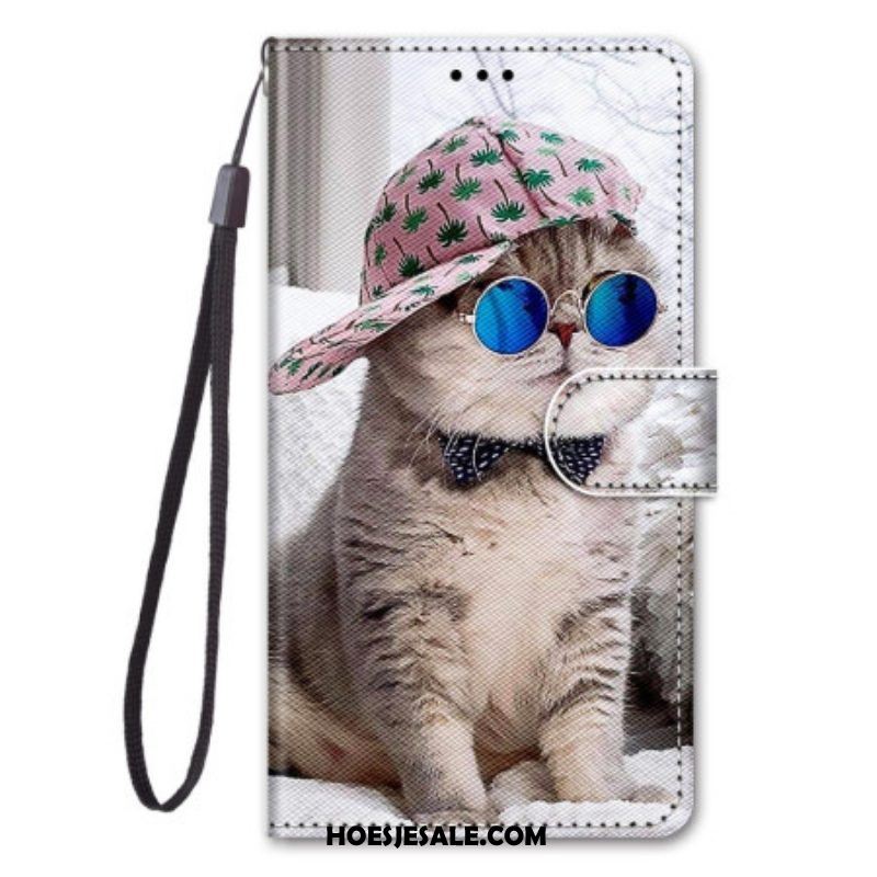 Folio-hoesje voor Sony Xperia 10 IV Met Ketting Yo Kat Met Riem