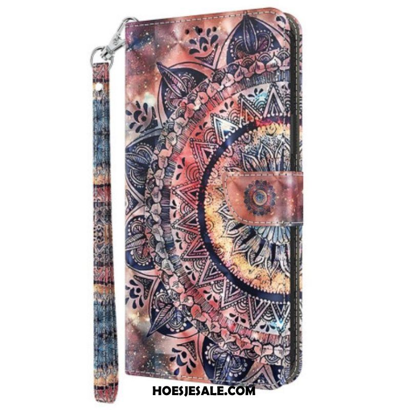 Folio-hoesje voor Sony Xperia 5 IV Met Ketting Kleurrijke Strappy Mandala