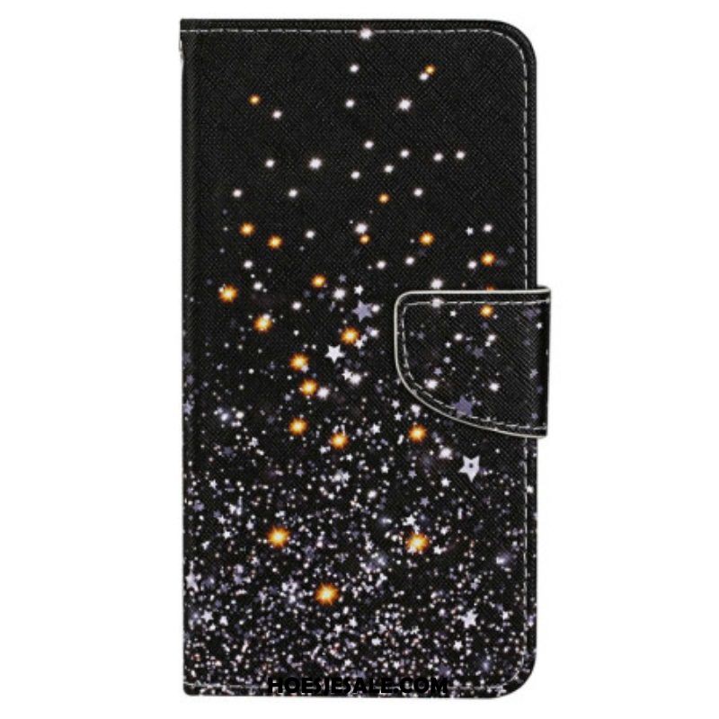 Folio-hoesje voor Xiaomi 12T / 12T Pro Met Ketting Zwarte Bandjes