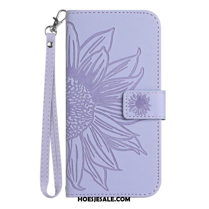 Folio-hoesje voor Xiaomi 13 Lite Zonnebloem Met Lanyard