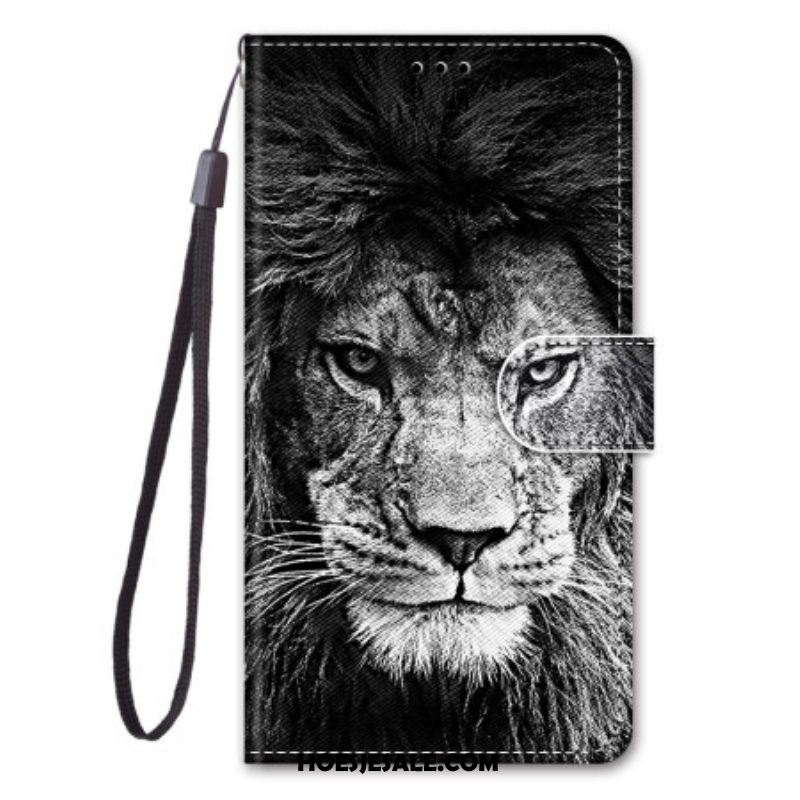 Folio-hoesje voor Xiaomi 13 Met Ketting Lanyard Leeuw