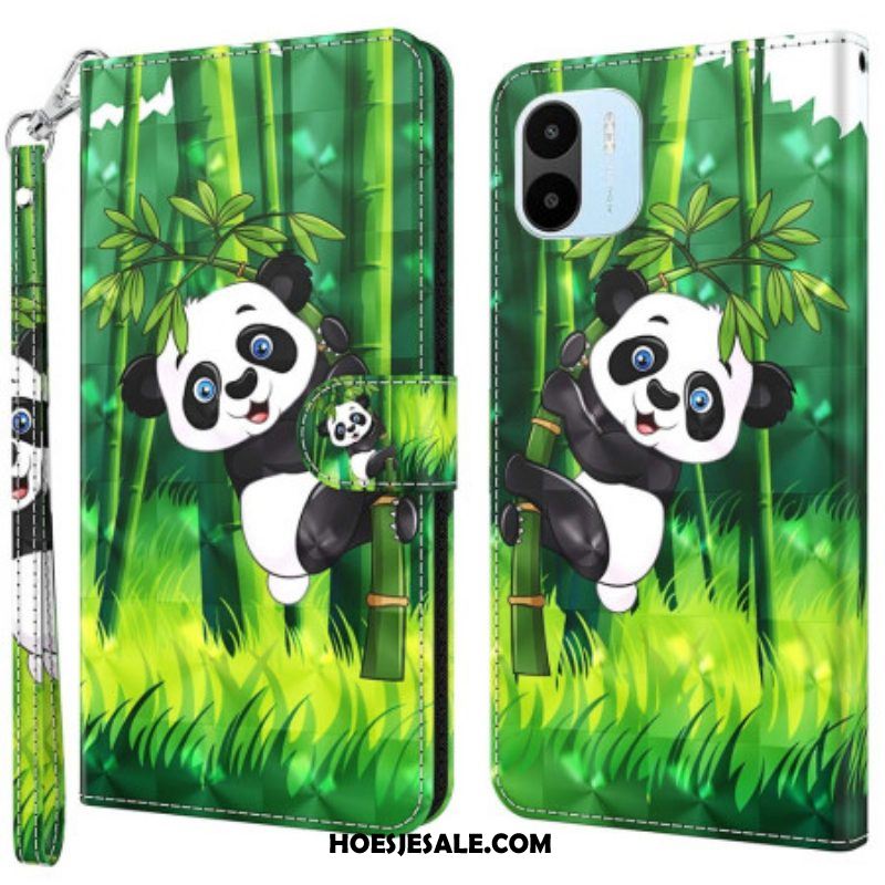 Folio-hoesje voor Xiaomi Redmi A1 Panda En Bamboe
