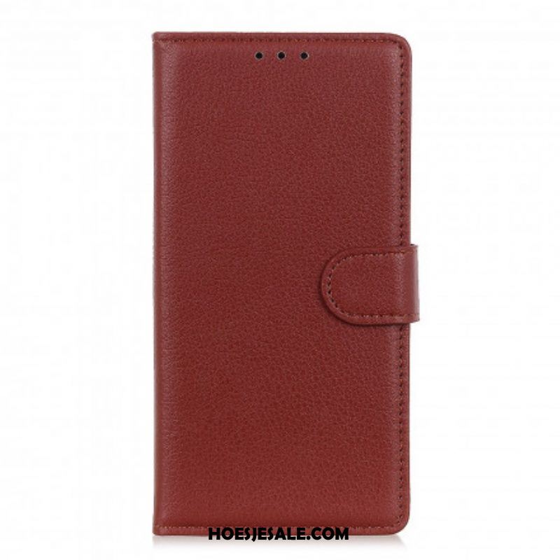 Folio-hoesje voor Xiaomi Redmi Note 10 / 10S Premium Litchi-leereffect