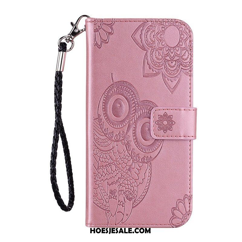 Folio-hoesje voor Xiaomi Redmi Note 10 5G Uil En Lanyard