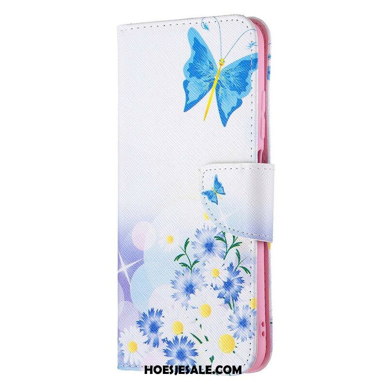 Folio-hoesje voor Xiaomi Redmi Note 10 5G Vlinders En Bloemen