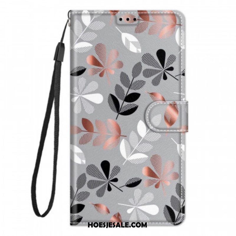 Folio-hoesje voor Xiaomi Redmi Note 10 Pro Lakens Met Lanyard