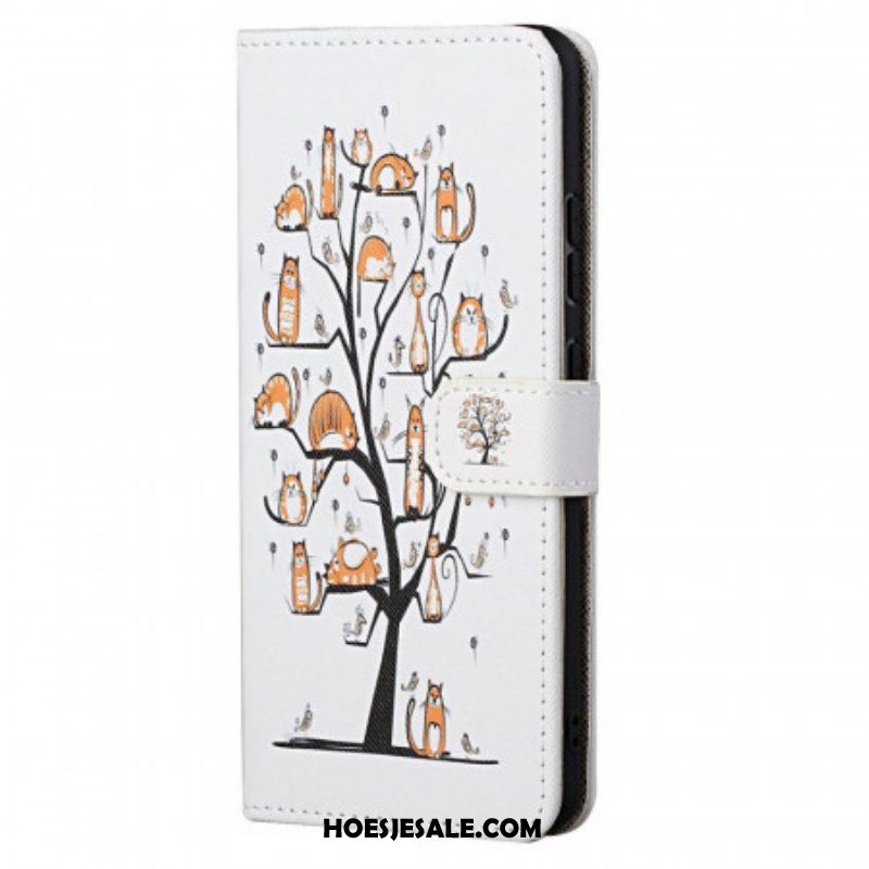 Folio-hoesje voor Xiaomi Redmi Note 11 / 11S Met Ketting Funky Cats Met Riem