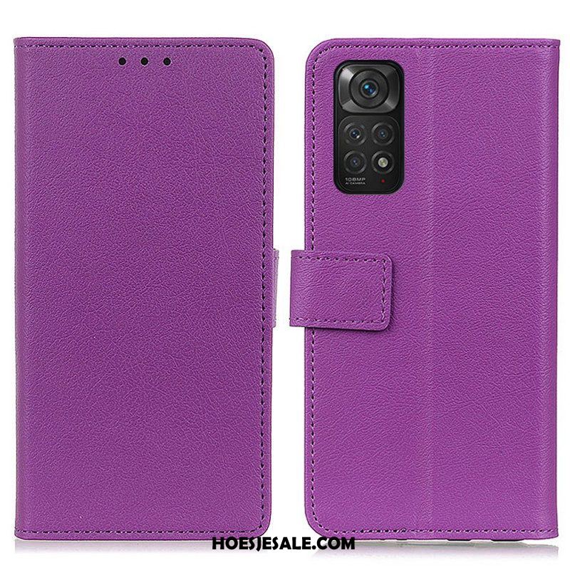 Folio-hoesje voor Xiaomi Redmi Note 11 / 11S Premium Lychee Kunstleer