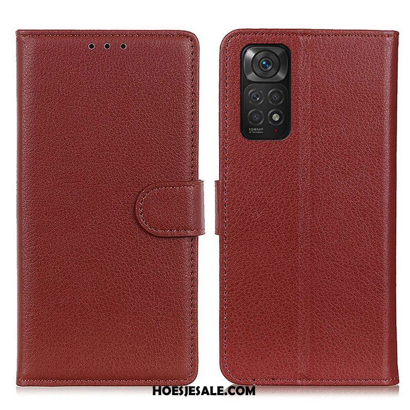 Folio-hoesje voor Xiaomi Redmi Note 11 / 11S Traditioneel Lychee