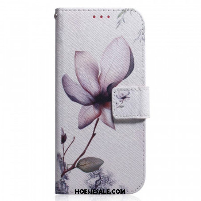 Folio-hoesje voor Xiaomi Redmi Note 11 Pro / 11 Pro 5G Bloem Stoffig Roze