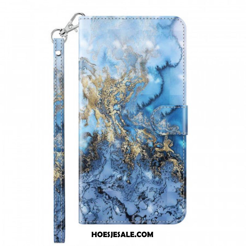 Folio-hoesje voor Xiaomi Redmi Note 11 Pro / 11 Pro 5G Marmeren Ontwerp Met Lanyard