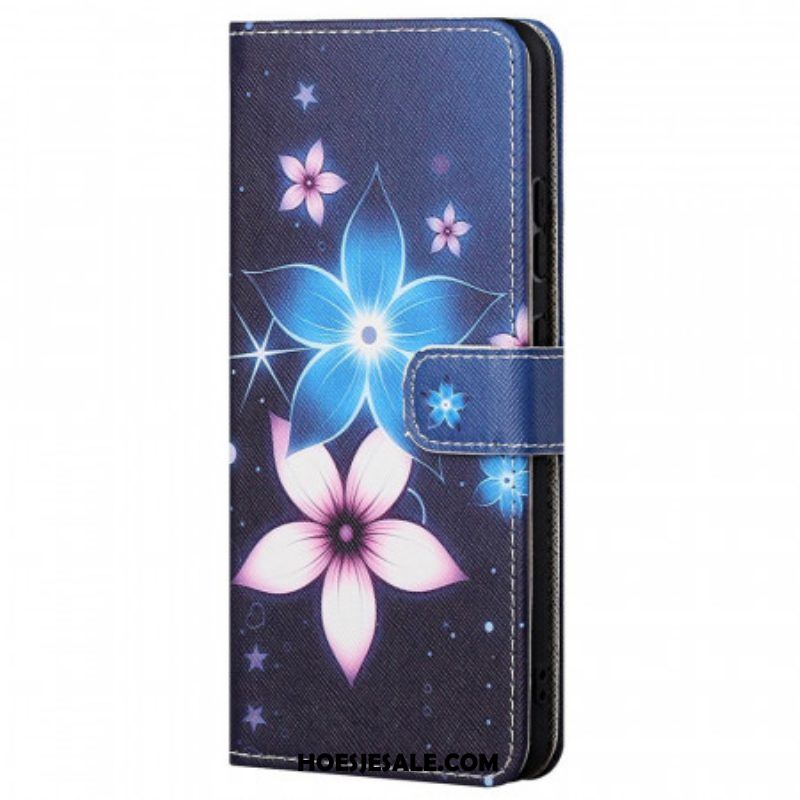 Folio-hoesje voor Xiaomi Redmi Note 11 Pro / 11 Pro 5G Met Ketting Maanband Bloemen