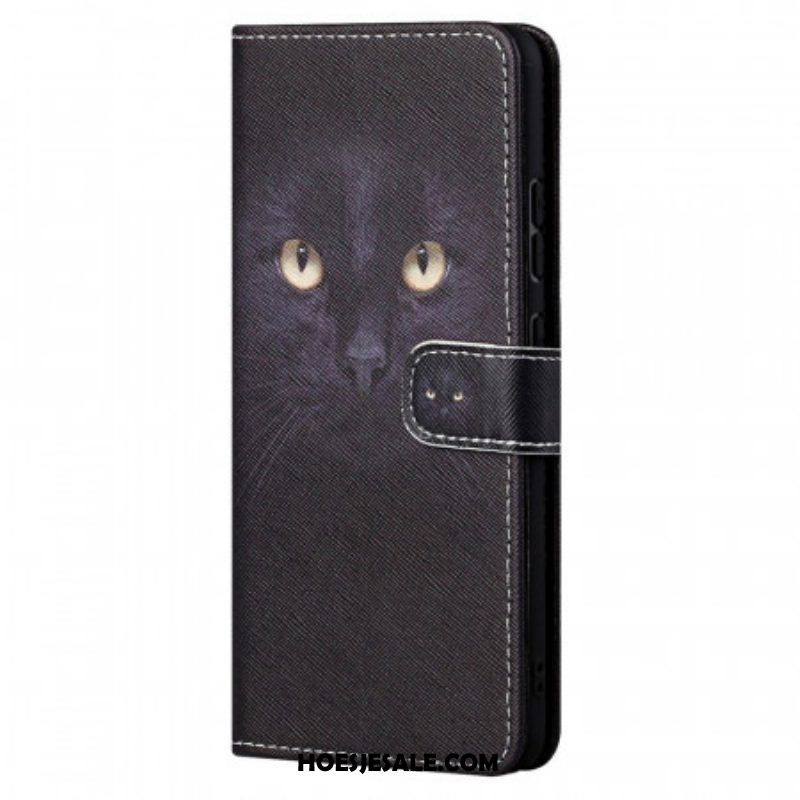 Folio-hoesje voor Xiaomi Redmi Note 11 Pro / 11 Pro 5G Met Ketting Strappy Zwarte Kattenogen