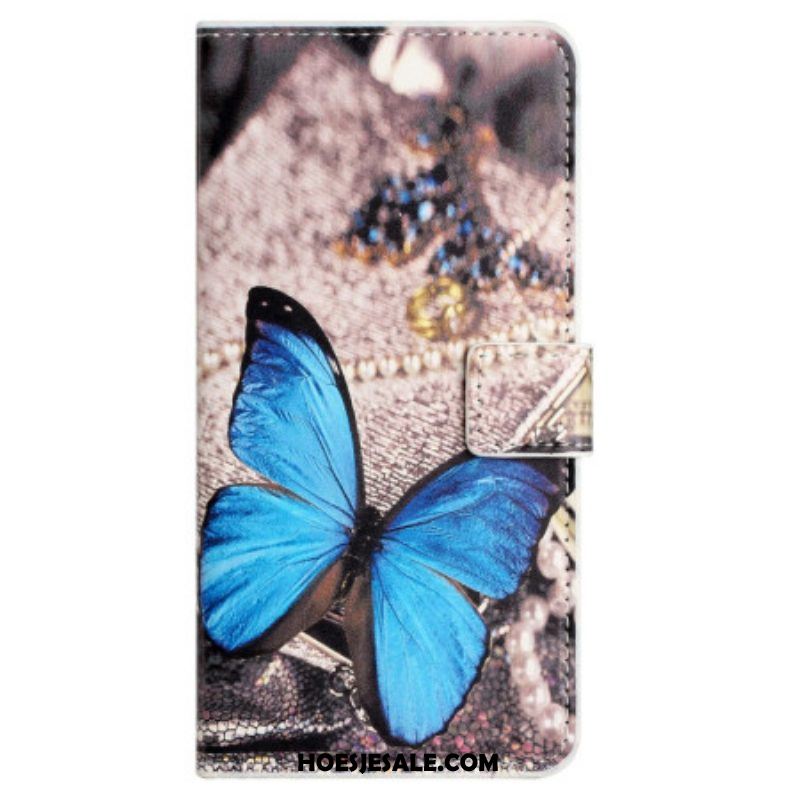 Folio-hoesje voor Xiaomi Redmi Note 12 4G Blauwe Vlinder