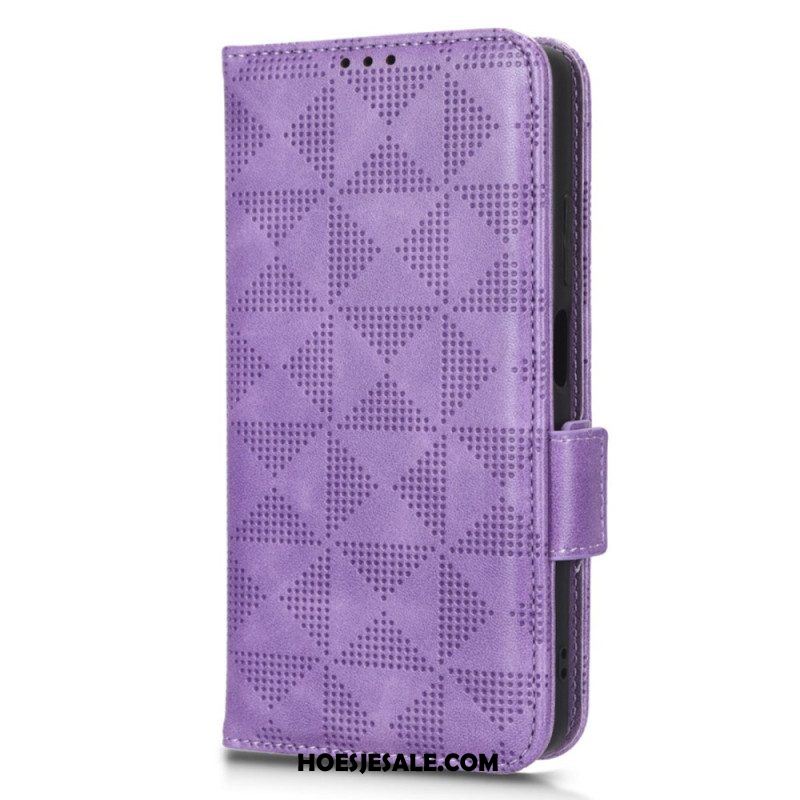 Folio-hoesje voor Xiaomi Redmi Note 12 Pro Driehoeken Met Lanyard