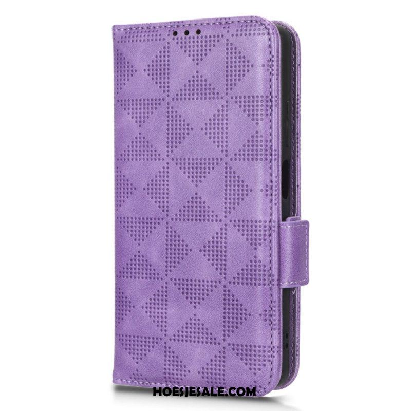 Folio-hoesje voor Xiaomi Redmi Note 12 Pro Plus Driehoeken Met Lanyard