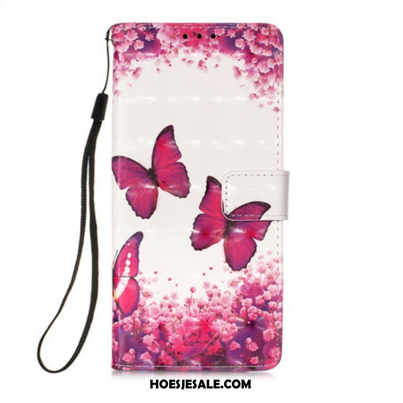 Folio-hoesje voor iPhone 13 Mini Rode Vlinders