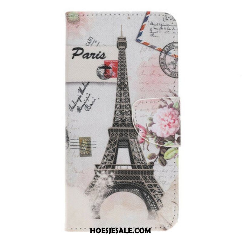 Folio-hoesje voor iPhone 13 Pro Retro Eiffeltoren