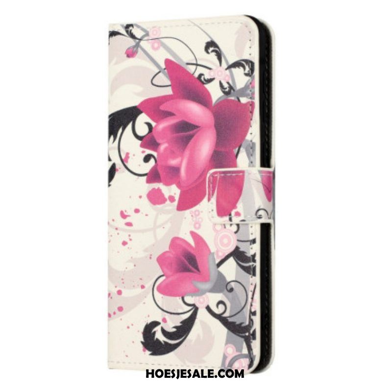 Folio-hoesje voor iPhone 14 Tropische Bloemen