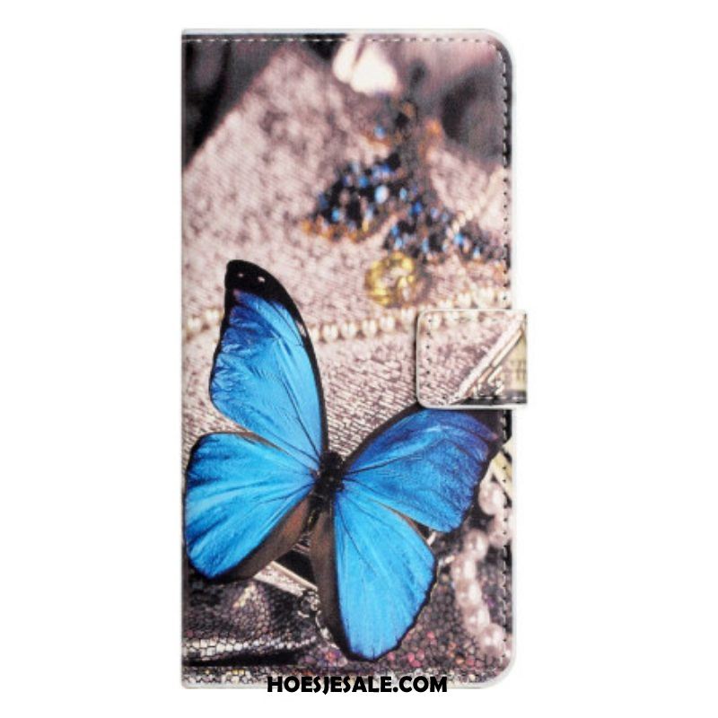 Folio-hoesje voor iPhone 15 Blauwe Vlinder