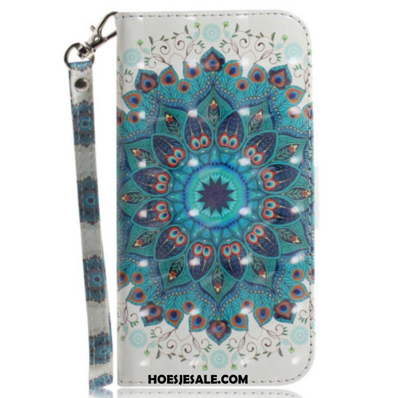 Folio-hoesje voor iPhone 15 Plus Met Ketting Mandala Met Bandje