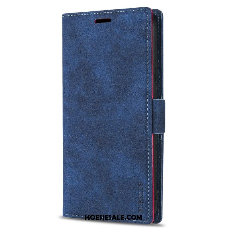 Folio-hoesje voor iPhone 15 Plus N.bekus Ledereffect