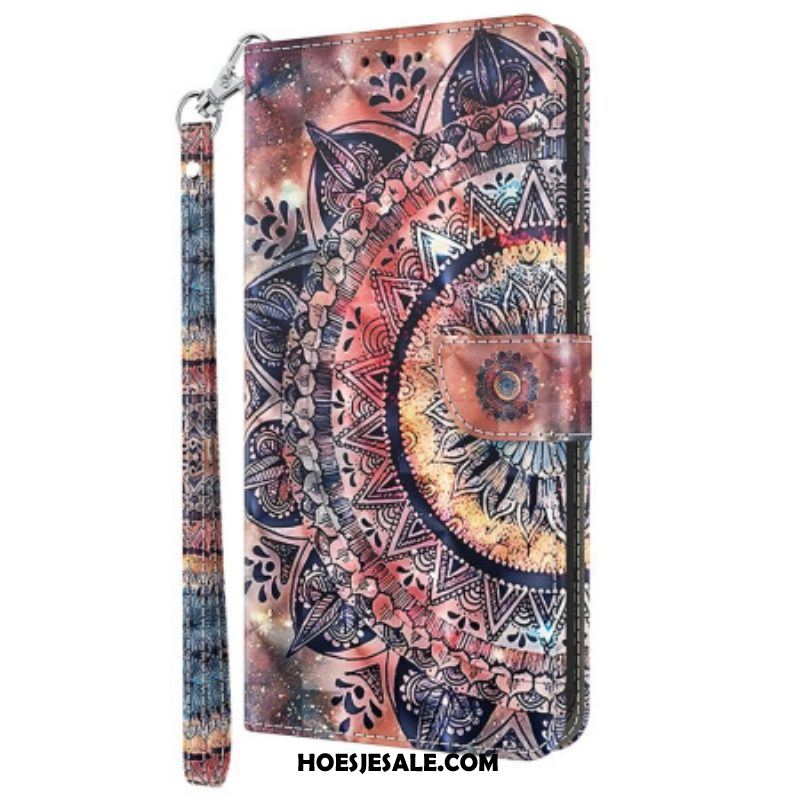 Folio-hoesje voor iPhone 15 Pro Max Met Ketting Mandala Met Bandje