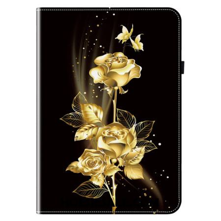 Hoesje Case Samsung Galaxy Tab S10 Plus Telefoonhoesje Gouden Rozen