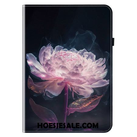 Hoesje Case Samsung Galaxy Tab S10 Plus Telefoonhoesje Paarse Pioenroos