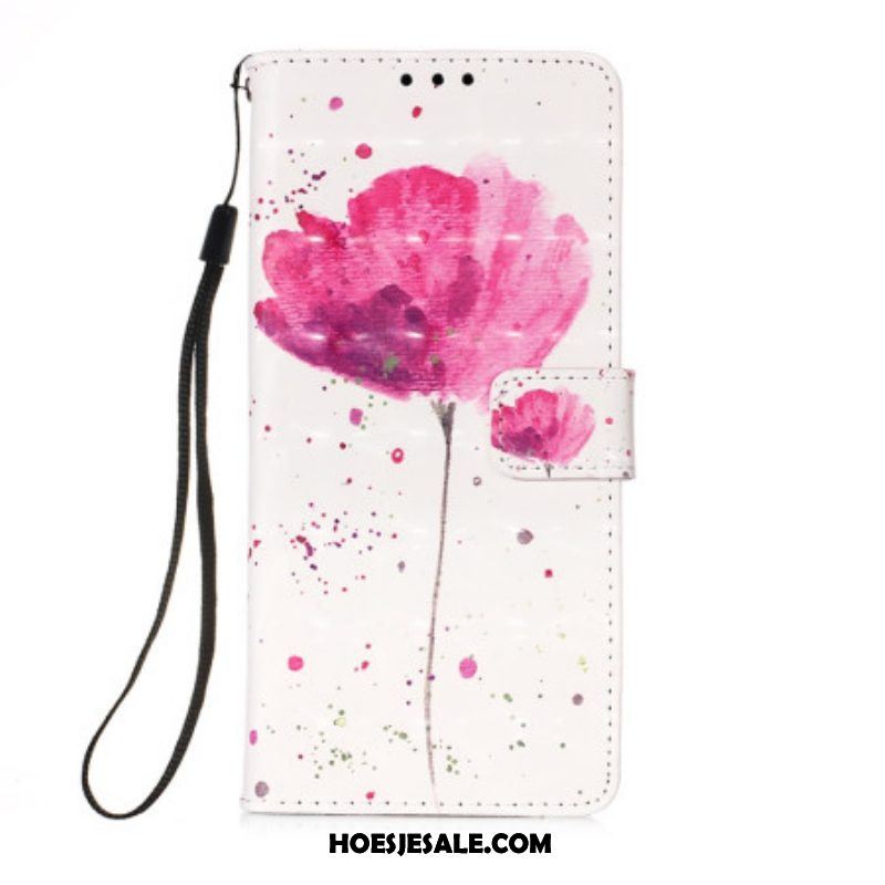 Hoesje Folio-hoesje voor Samsung Galaxy A54 5G Tijger Poppy Lanyard