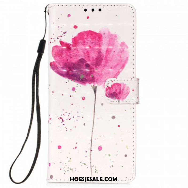 Hoesje Leren Hoesje voor Xiaomi Redmi Note 11 Pro Plus 5G Aquarel Papaver