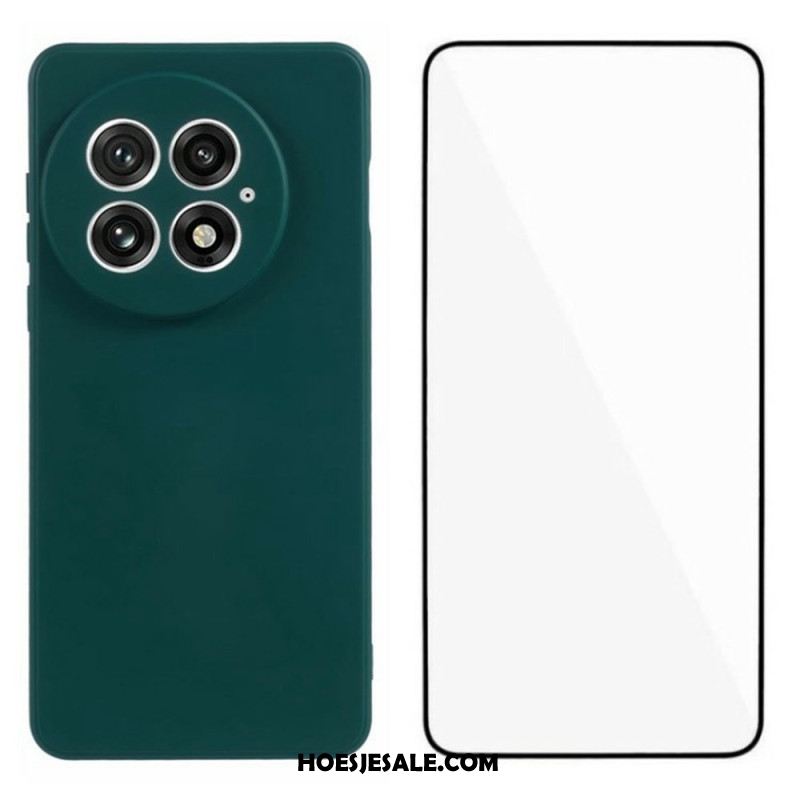 Hoesje Oneplus 13 2-in-1 Flexibele Siliconen Met Schermbeschermer Van Gehard Glas Bescherming Hoesje