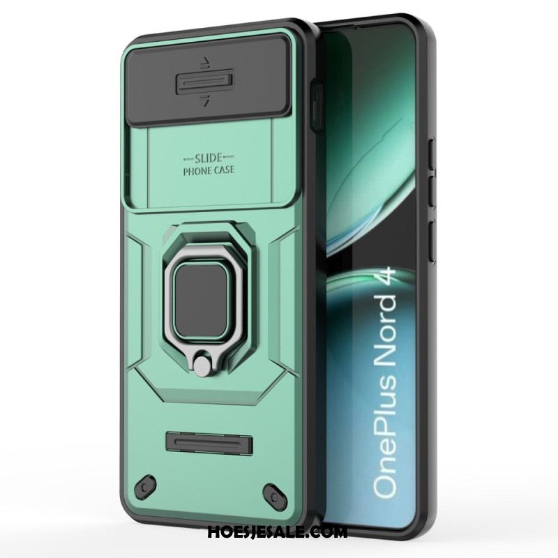 Hoesje Oneplus Nord 4 Duurzame Ring Met Lensbeschermer Bescherming Hoesje