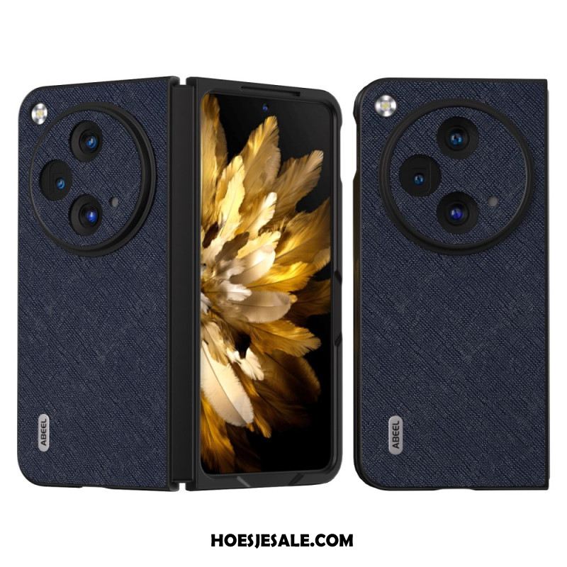 Hoesje Oppo Find N3 Echt Geweven Leer Abeel