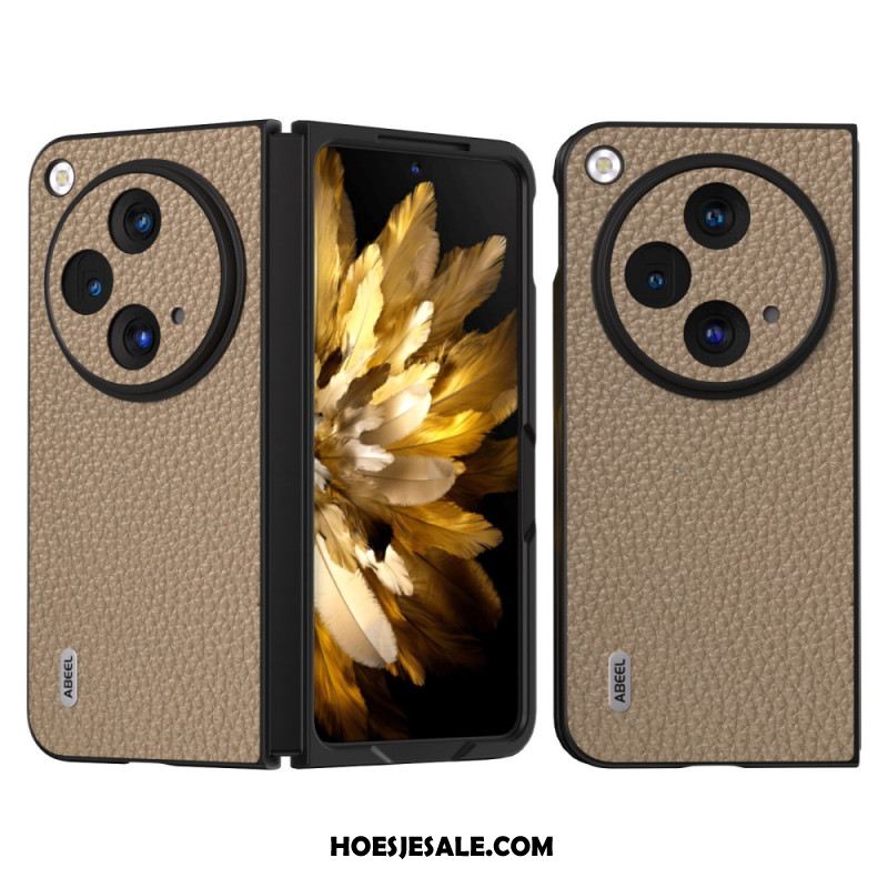 Hoesje Oppo Find N3 Echt Lychee-leer Abeel