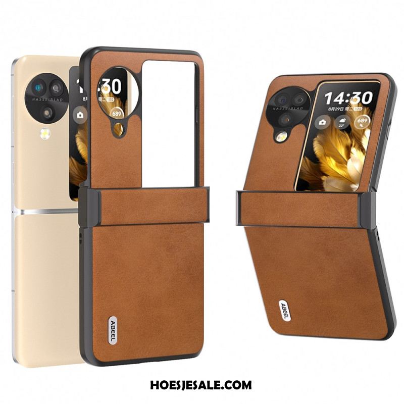 Hoesje Oppo Find N3 Flip Abeel-leer Effect Bescherming Hoesje
