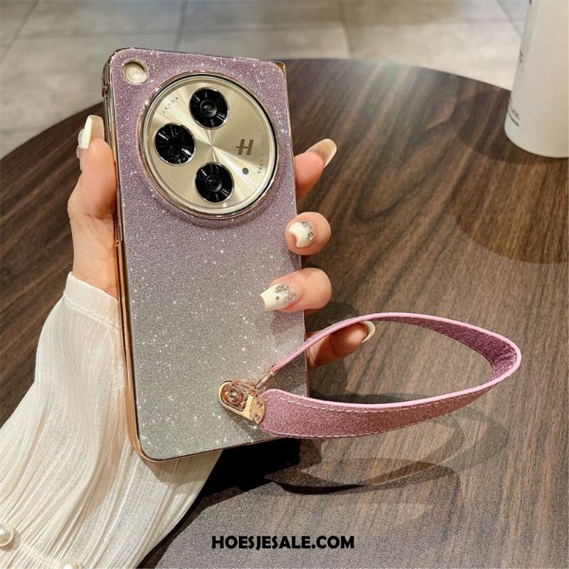 Hoesje Oppo Find N3 Glanzend Oppervlak En Bandje