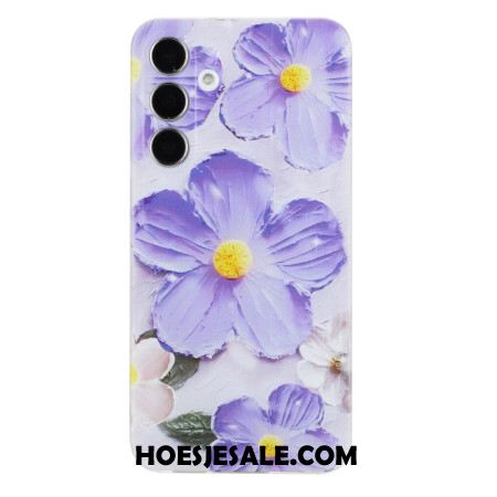 Hoesje Samsung Galaxy A17 4g / 5g Paarse Bloemen Bescherming Hoesje
