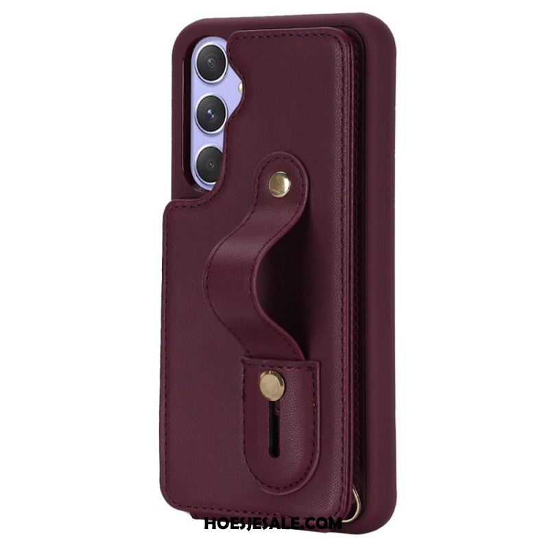 Hoesje Samsung Galaxy S25 Plus 5g Kaarthouder En Riem Bescherming Hoesje